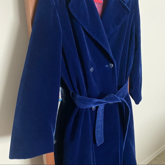 Carol Cohen Drizzle Vintage velour trench coat - Picture 2 of 12
